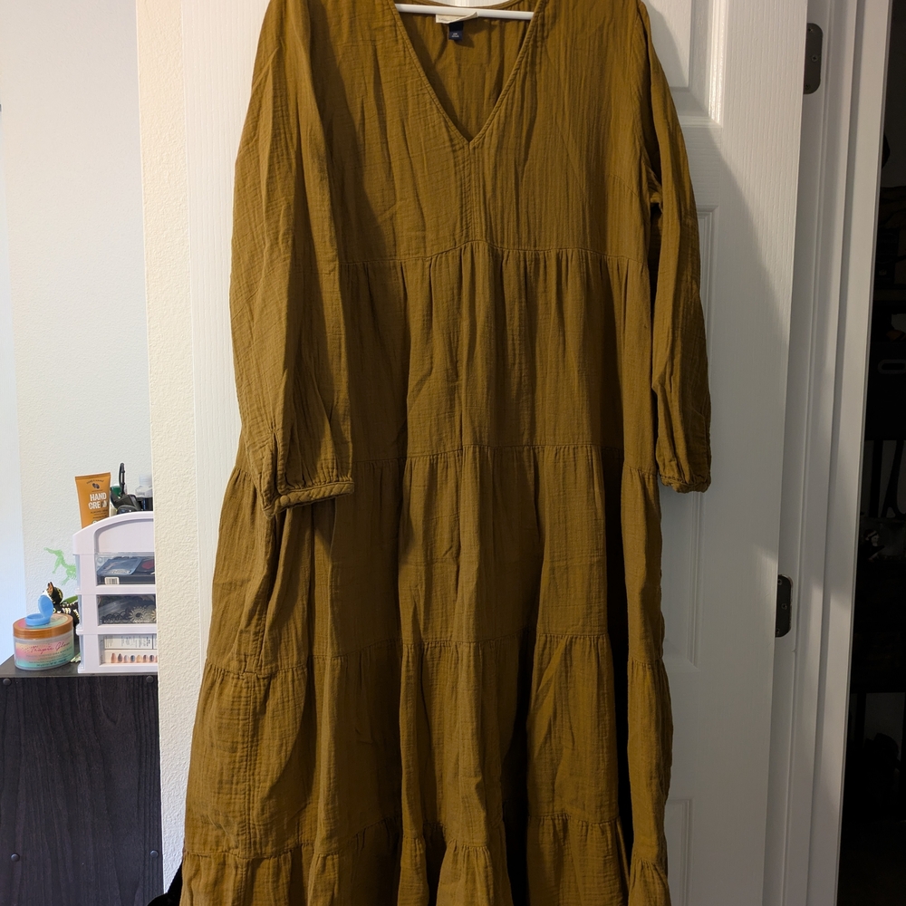 Elegant Mustard Maxi Dress